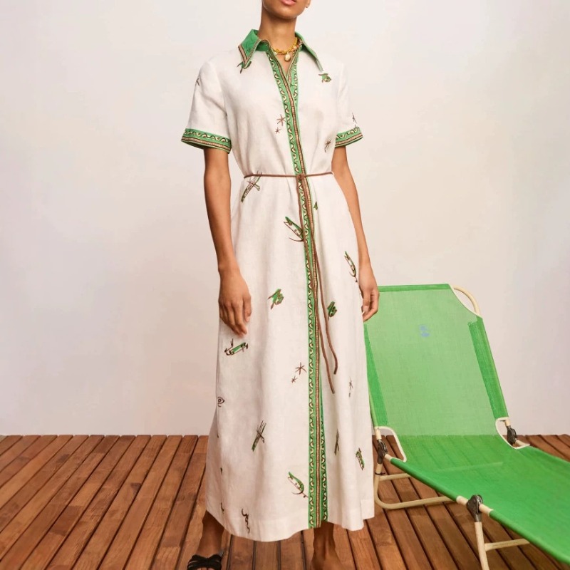 Casual Loose Linen Shirt Dress - 2026 Herfst Nieuwe Originele Dames Linnen