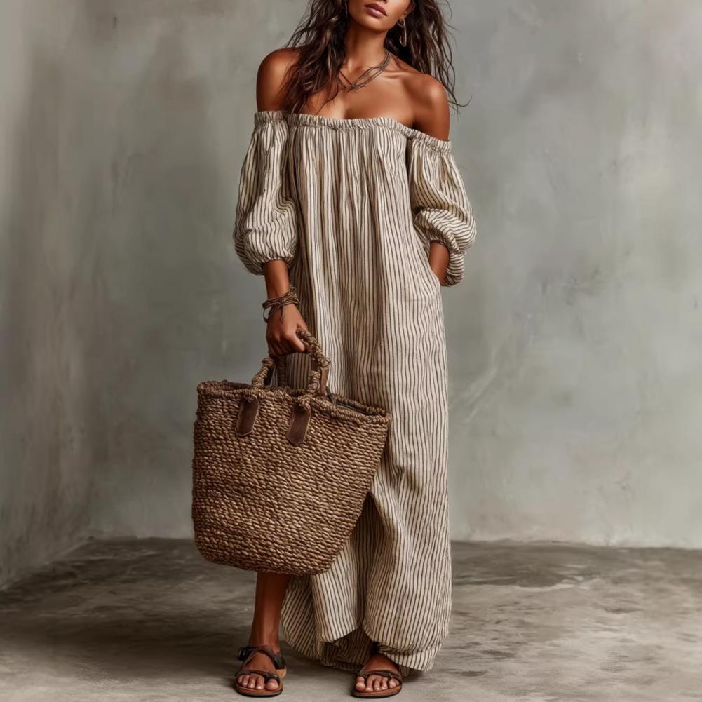 Lente Zomer Dames Off-shoulder - Off Shoulder Puff Sleeve Sundress recensie en prijs