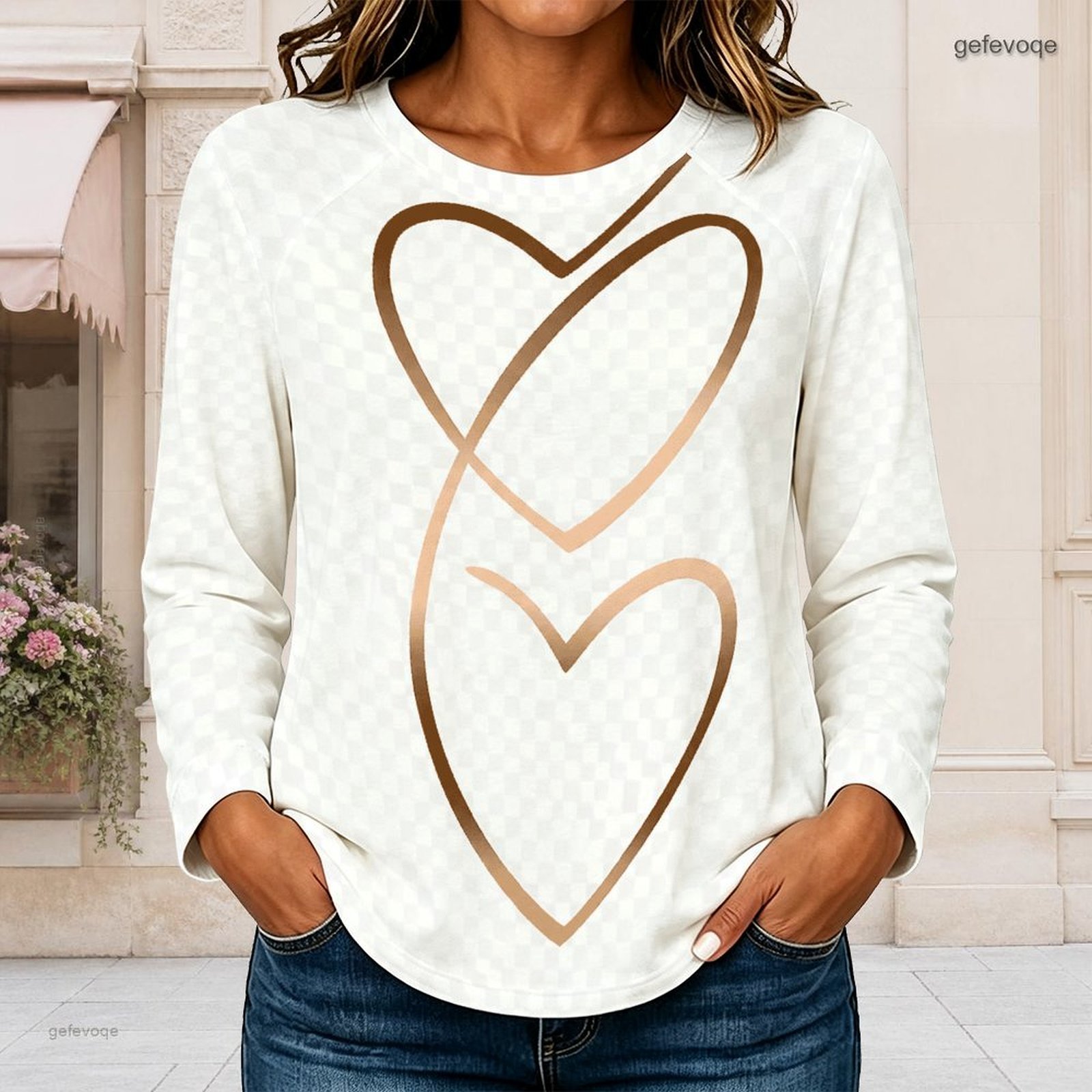 Dames T-shirt met ronde hals,  - Blouses recensie en prijs