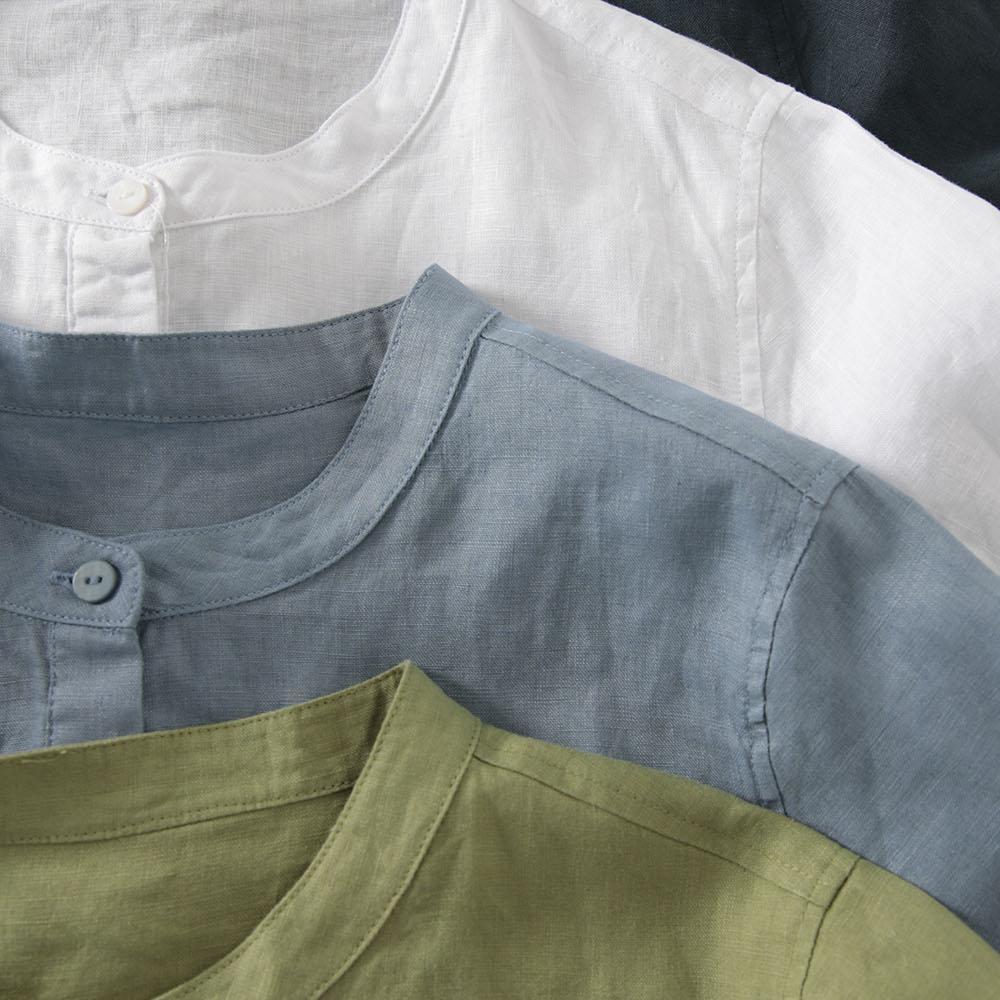 Outlet Japanse stijl linnen ov - Casual Loose Linen Shirt Dress recensie en prijs