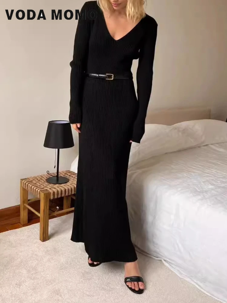 Lange mouwen Veelzijdige bodyc - Bodycon Long Sleeve Ribbed Dress recensie en prijs